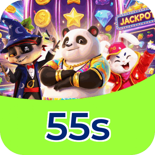 Interface do aplicativo 55s mostrando jogos disponíveis no iOS e Android